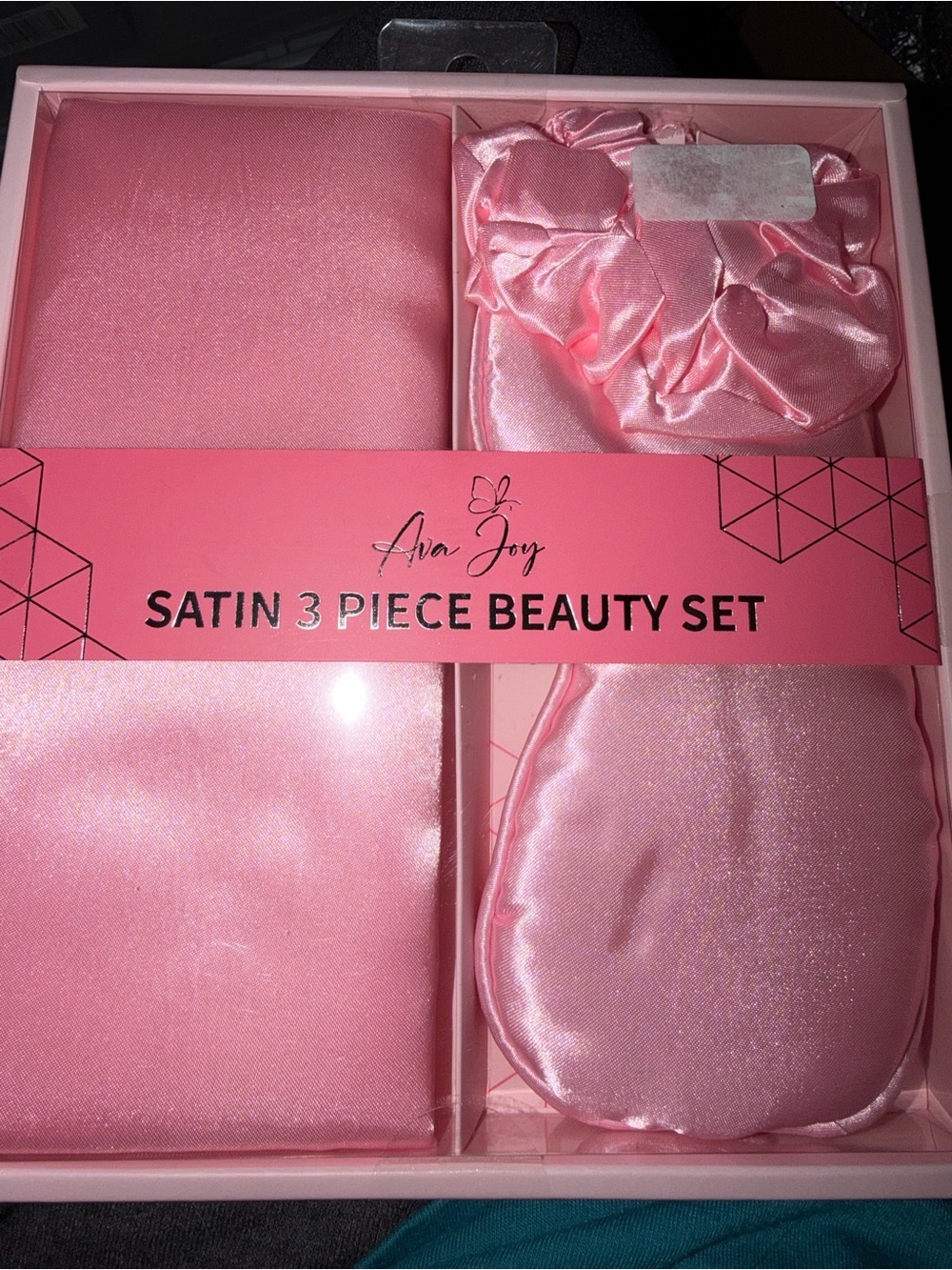 Satin 3-Piece Beauty Set - Pink